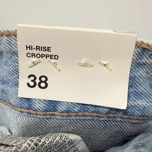 NWT Zara Distressed High Rise Wide Leg Jeans Size 6 - Picture 7 of 8